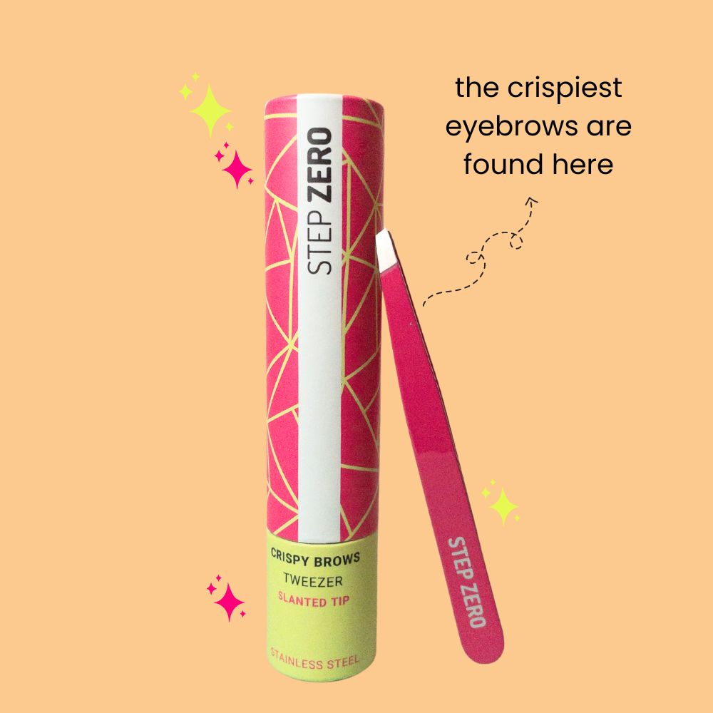 Slanted Tweezers for eyebrow shaping professional | STEP ZERO